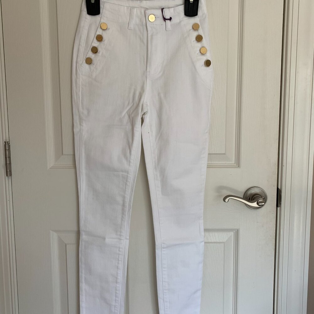 Lascana Women's White Denim Pants, Slim Fit, size 2 NWT